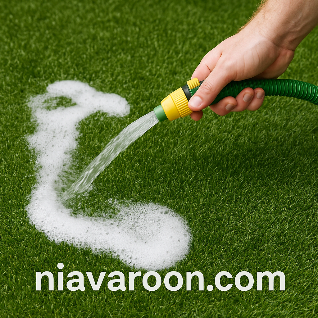 مراقبت و شستشو چمن مصنوعی